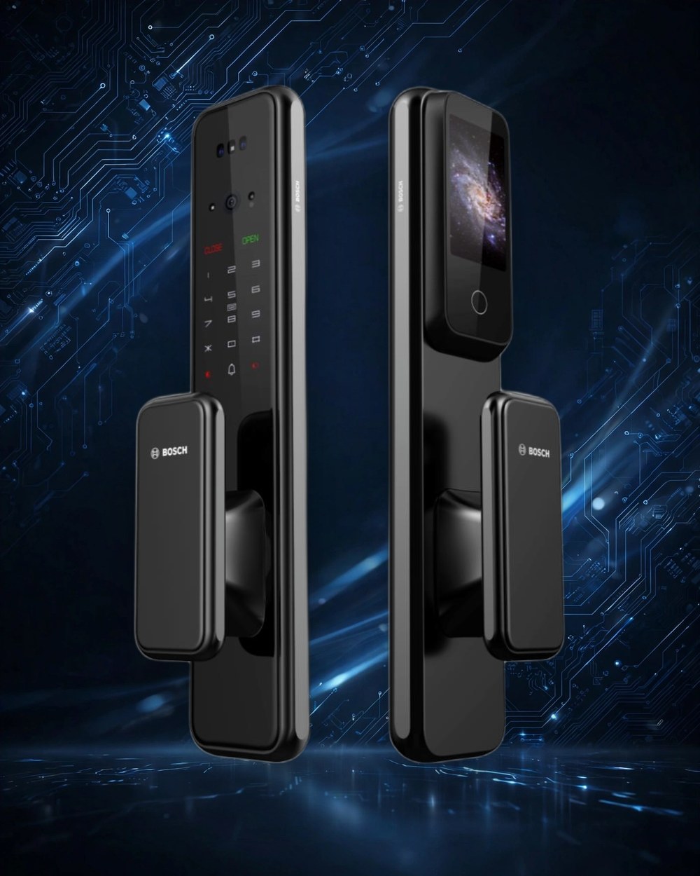 Khóa vân tay Bosch EL600VF push-pull cao cấp, Face ID camera chuông hình, mở cửa từ xa qua app