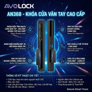 Alternative view of Khóa thông minh cửa nhôm Xingfa AVOLOCK AN368 – Công nghệ sinh trắc học thế hệ mới cho ngôi nhà hiện đại