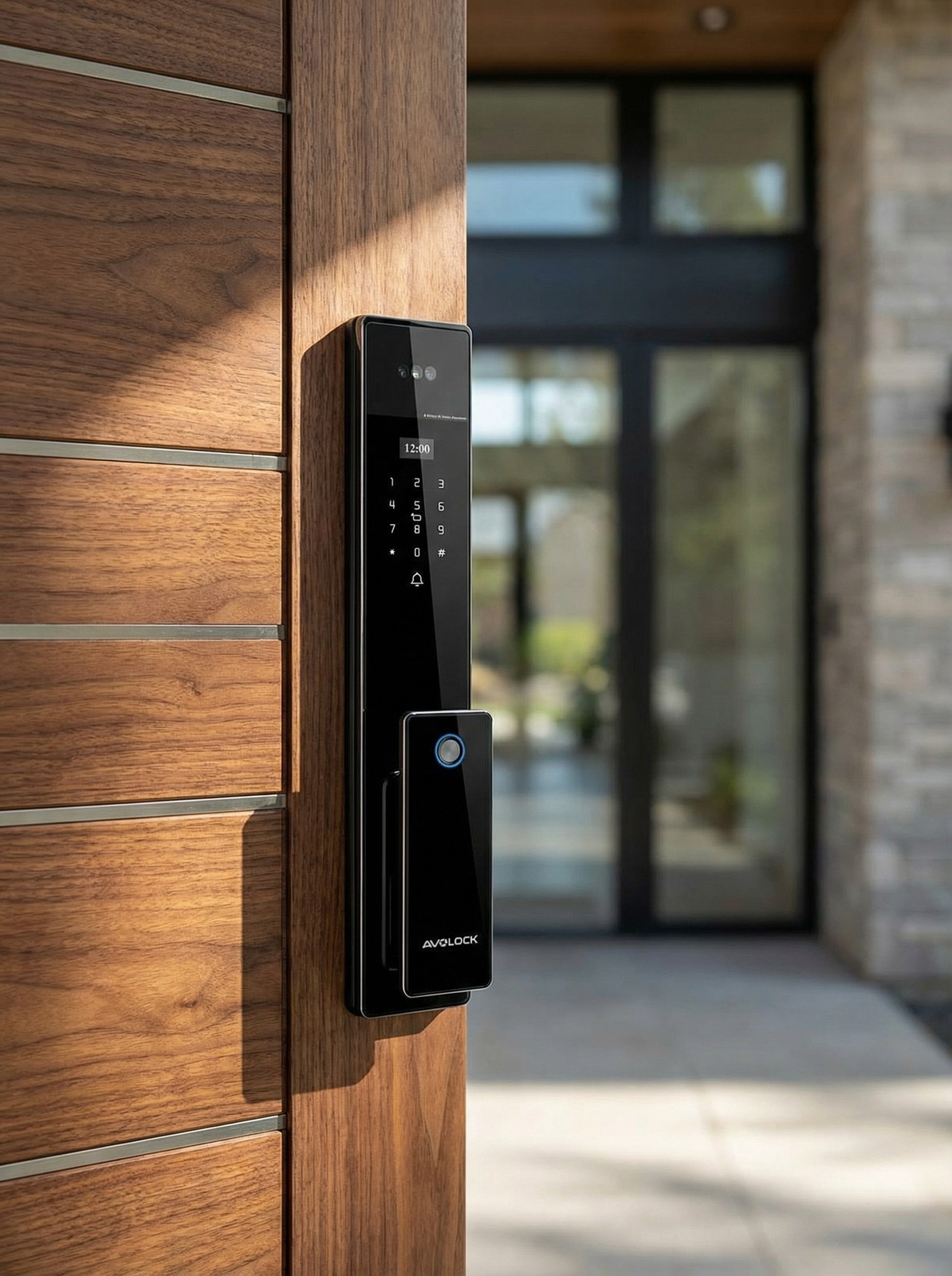 Khóa vân tay Avolock AL-70FRVT Face ID 3D màn hình video call cho cửa gỗ tại Đan Phượng
