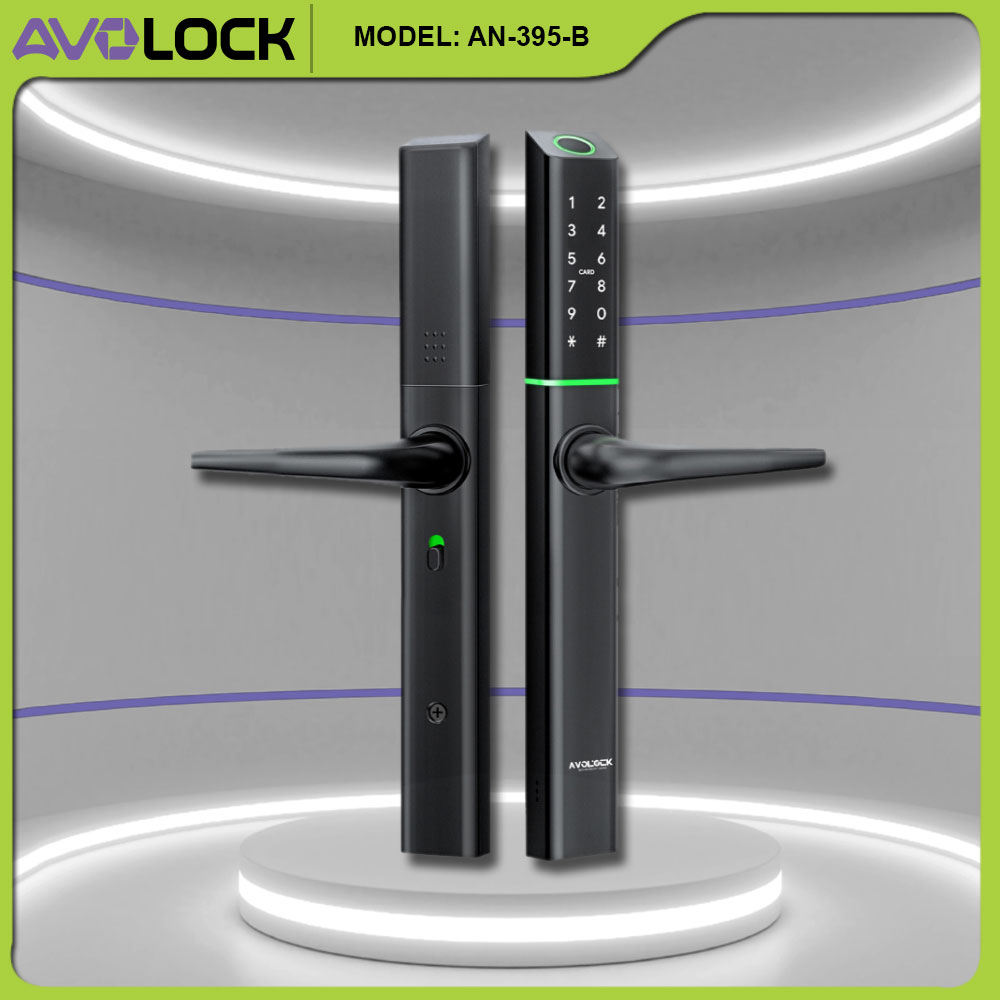 Khóa vân tay Avolock AN-395-B chống nước IP65 cho cửa nhôm nhà phố tại Đan Phượng
