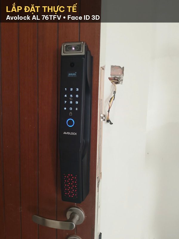 Lắp đặt thực tế khóa vân tay Avolock AL 76TFV cho cửa gỗ