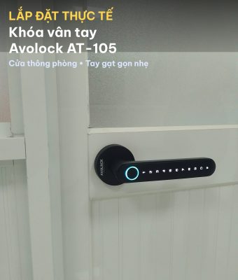 Lắp đặt thực tế khóa vân tay Avolock AT-105 cho cửa thông phòng