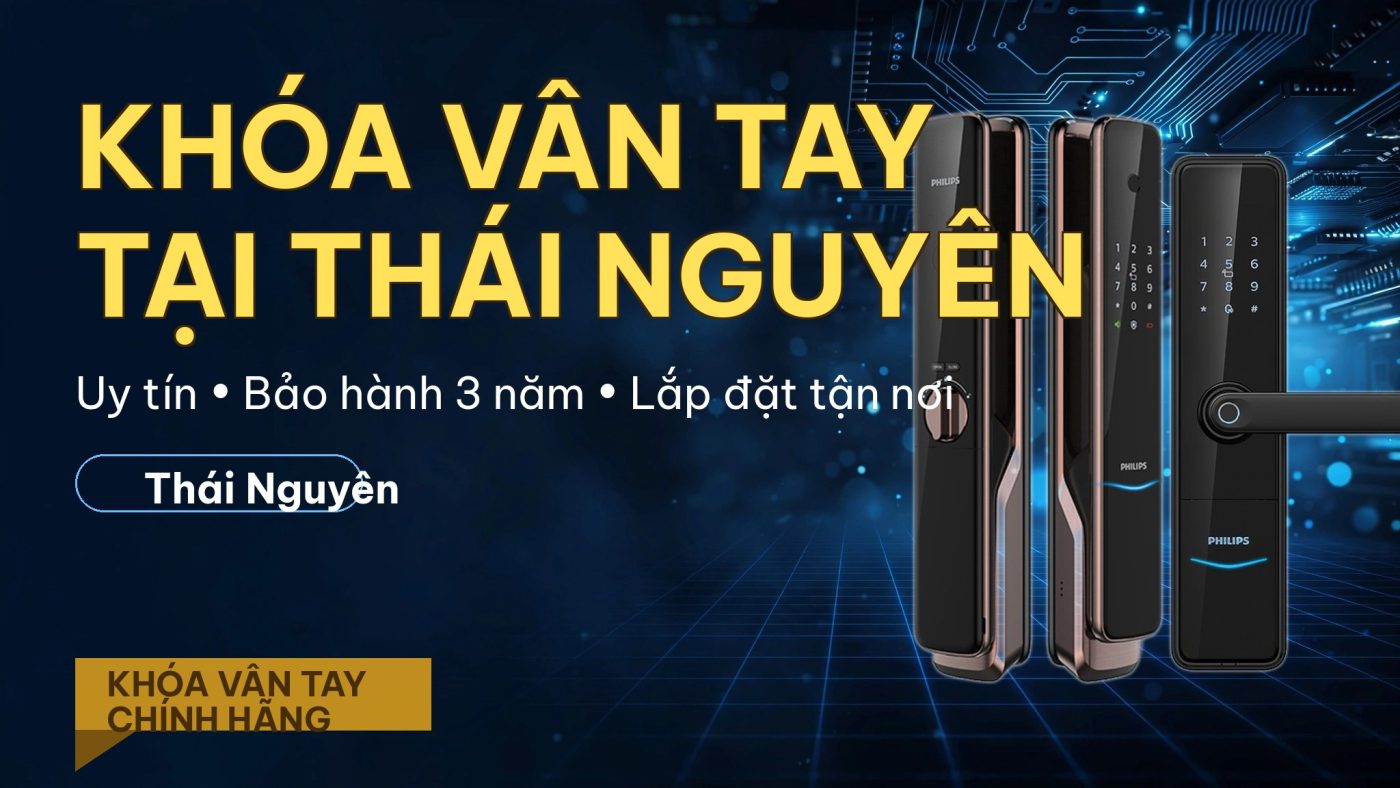 Khóa vân tay tại Thái Nguyên lắp cho cửa gỗ, cửa thép chính hãng Philips