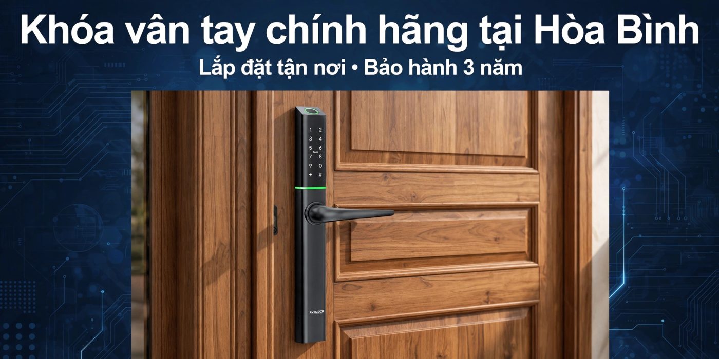 Khóa vân tay chính hãng tại Hòa Bình — chính hãng Avolock, lắp đặt tận nơi