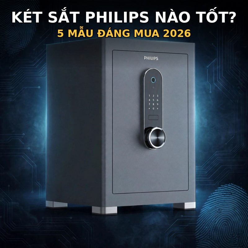Két sắt chống cháy Philips SBX501-5C0 đạt chuẩn UL350 — 1 trong 5 mẫu két sắt Philips đáng mua 2026