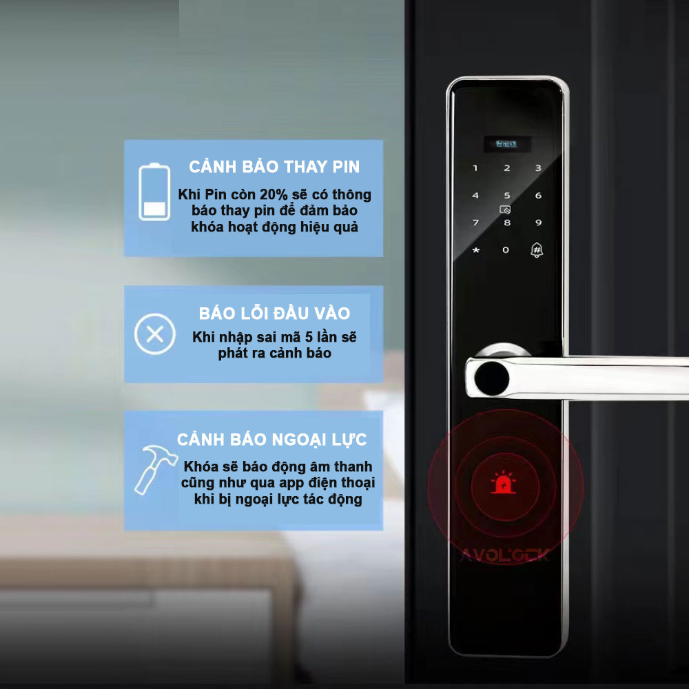 Avolock AV-69: Khóa Vân Tay Siêu Chống Nước, An Toàn Tối Ưu, Điều Khiển Bằng Điện Thoại - Ảnh 3