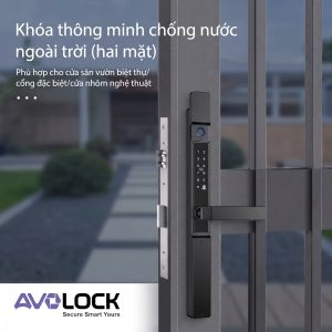 Alternative view of Khóa vân tay 2 mặt chống nước Avolock AN668 – Giải pháp bảo vệ tối ưu cho cửa cổng, cửa nhôm ngoài trời