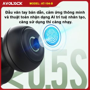 Alternative view of Khóa Cửa Vân Tay Tay Nắm Thông Phòng Avolock AT-104-B