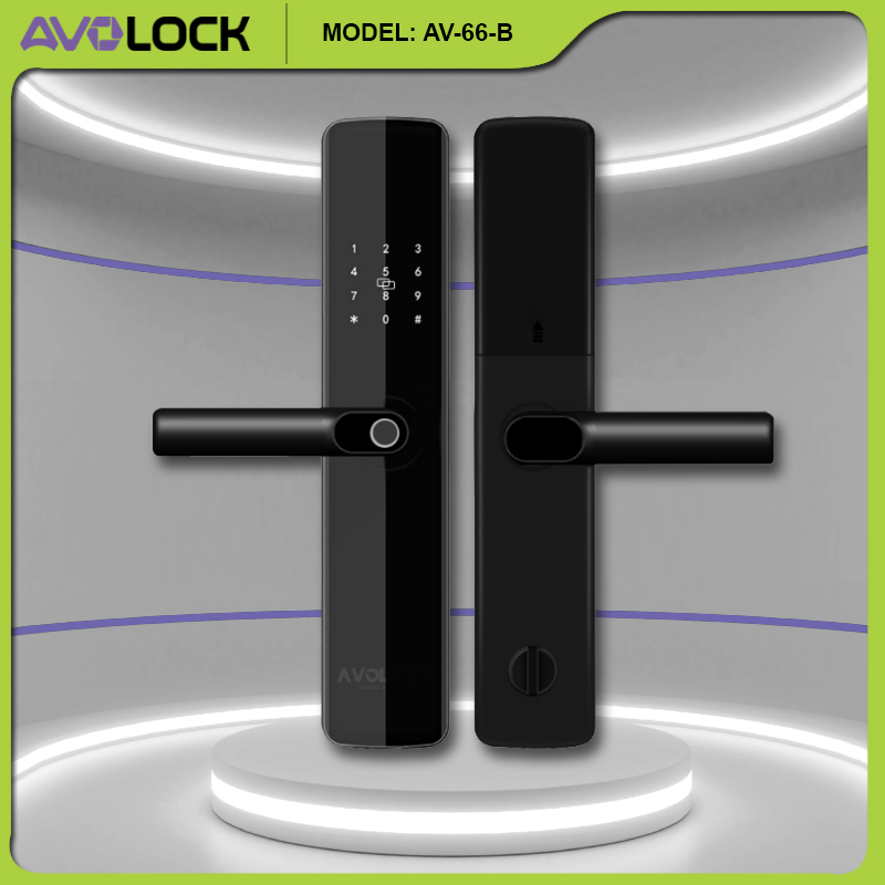 Khóa vân tay Avolock AV-66-B Khóa vân tay Avolock AV-66-B cảm biến FPC Thụy Điển thiết kế nhỏ gọn cho cửa gỗ